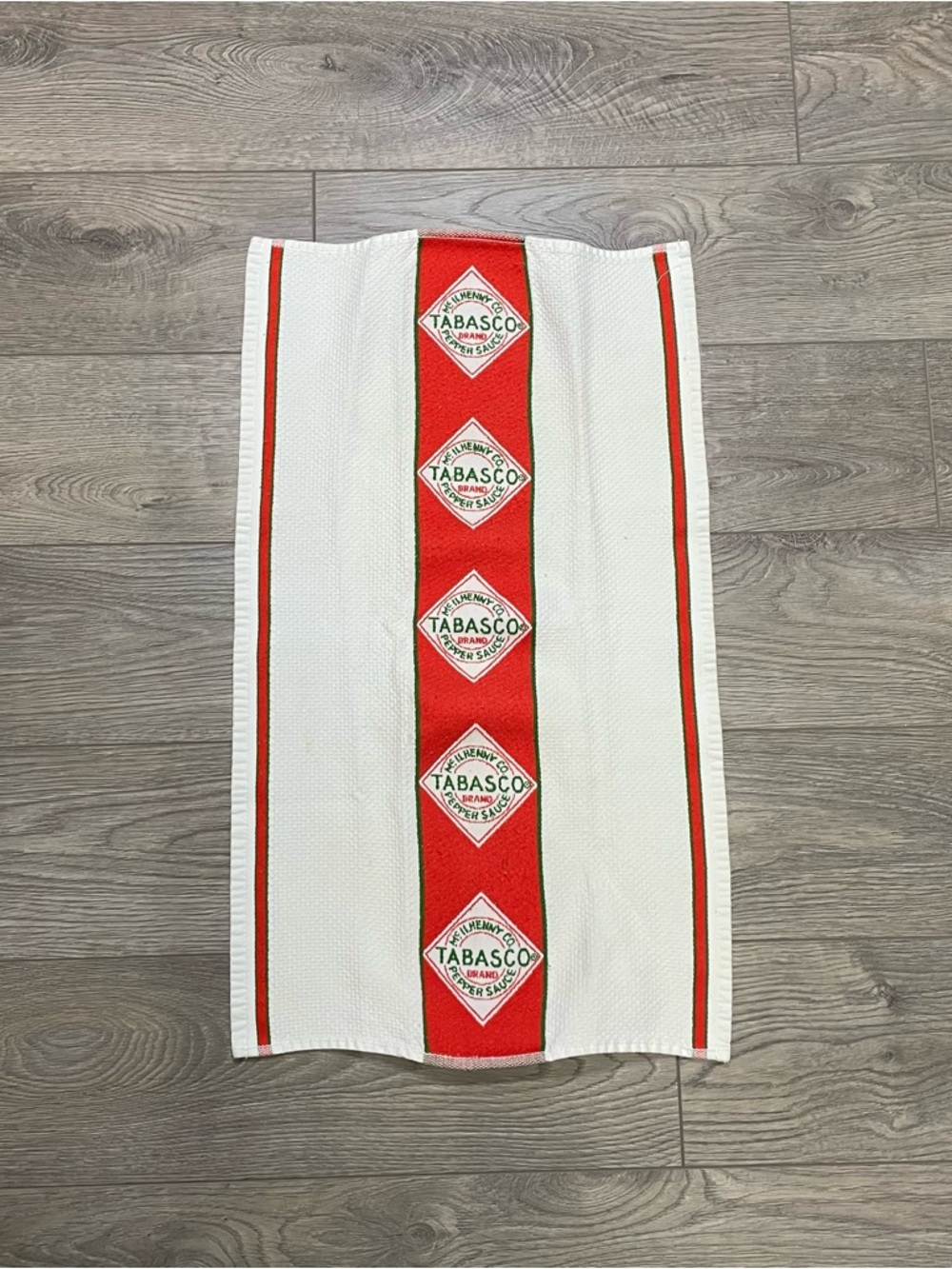Tabasco Brand Pepper Sauce Kitchen Towel | Red White Green Waffle Weave